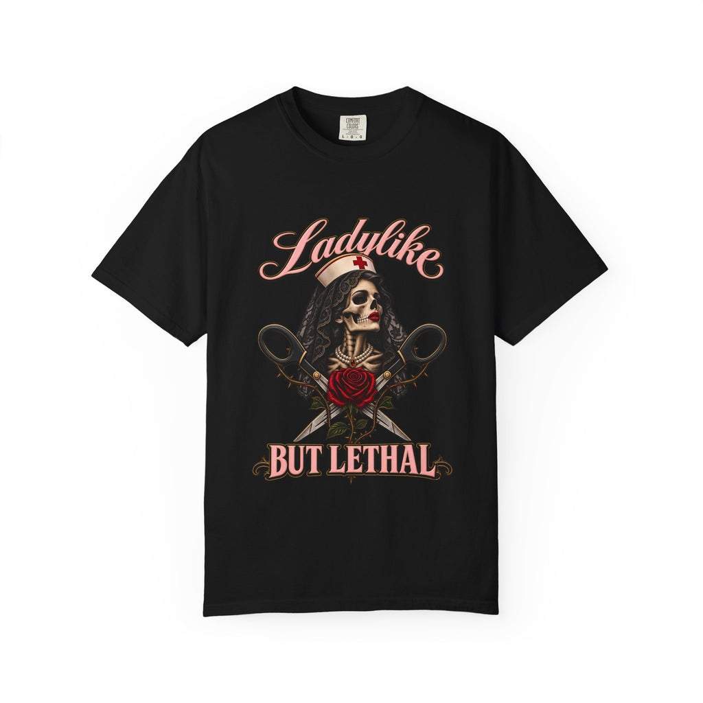 Ladylike But Lethal Skeleton Nurse Comfort Colors T-Shirt