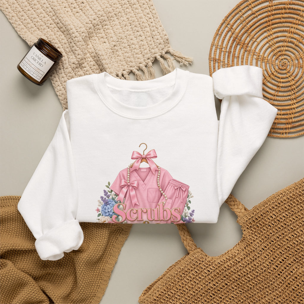 Scrubs and Bows Nurse Crewneck Sweatshirt