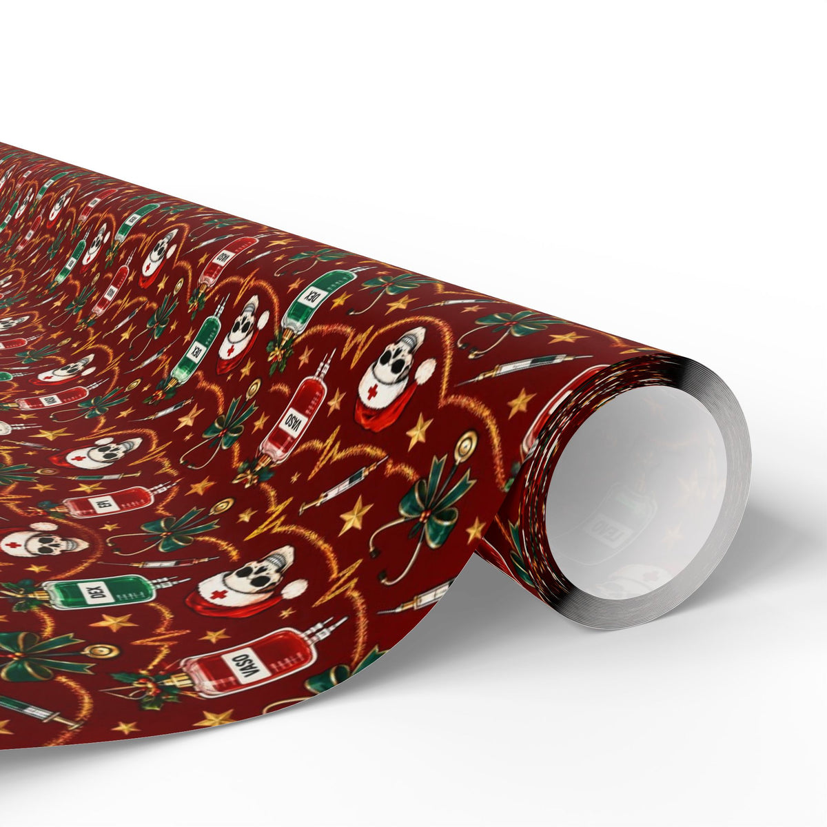 ICU Drips Christmas Ornaments Skeleton Nurse Wrapping Paper