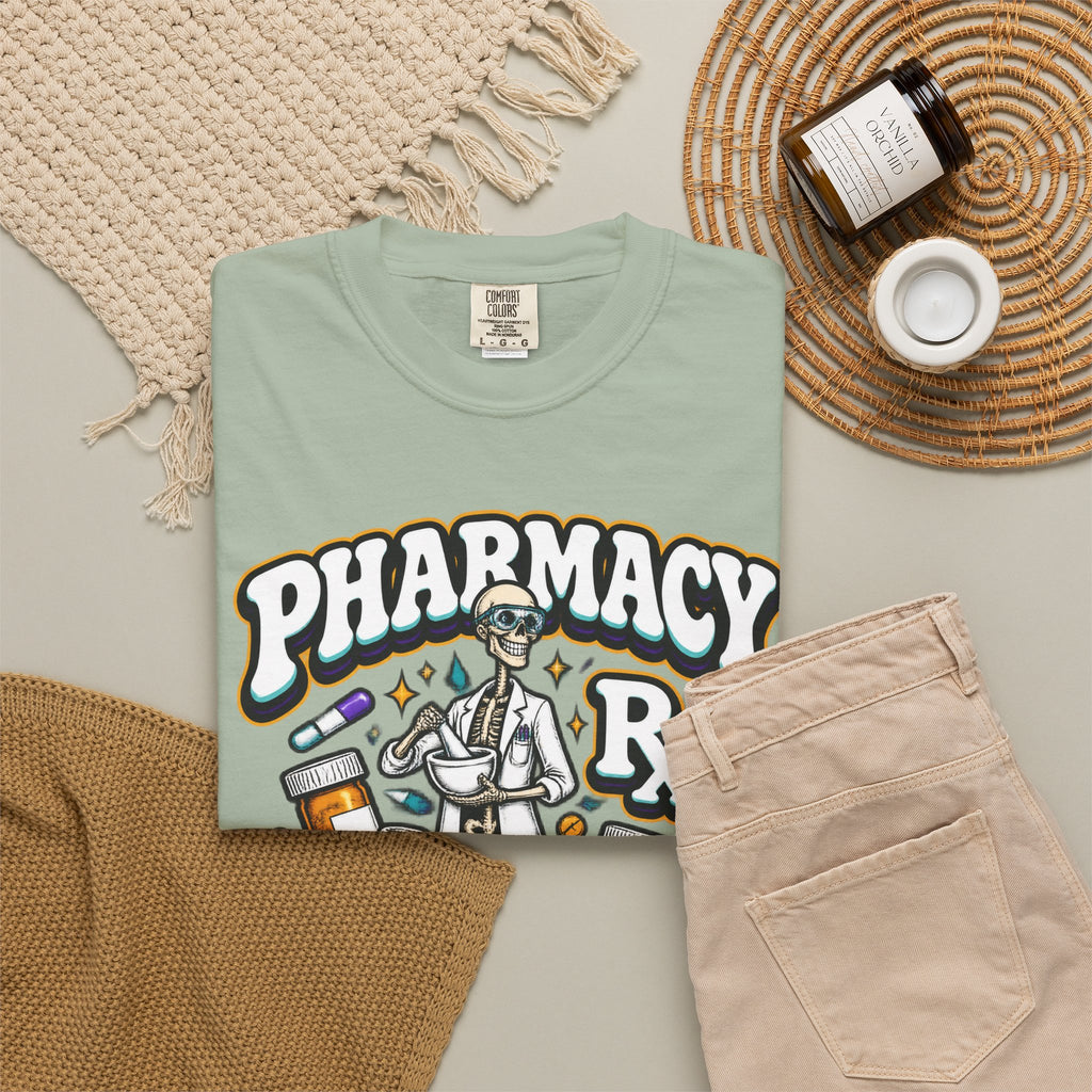 Pharmacy Skeleton Crew Skinny Skeleton Pharmacist Comfort Colors T-Shirt