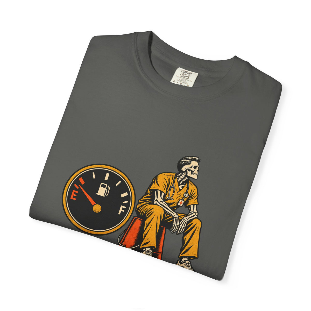 Running on 4 Shifts and 0 Opinions Skeleton Male Nurse Comfort Colors T-Shirt