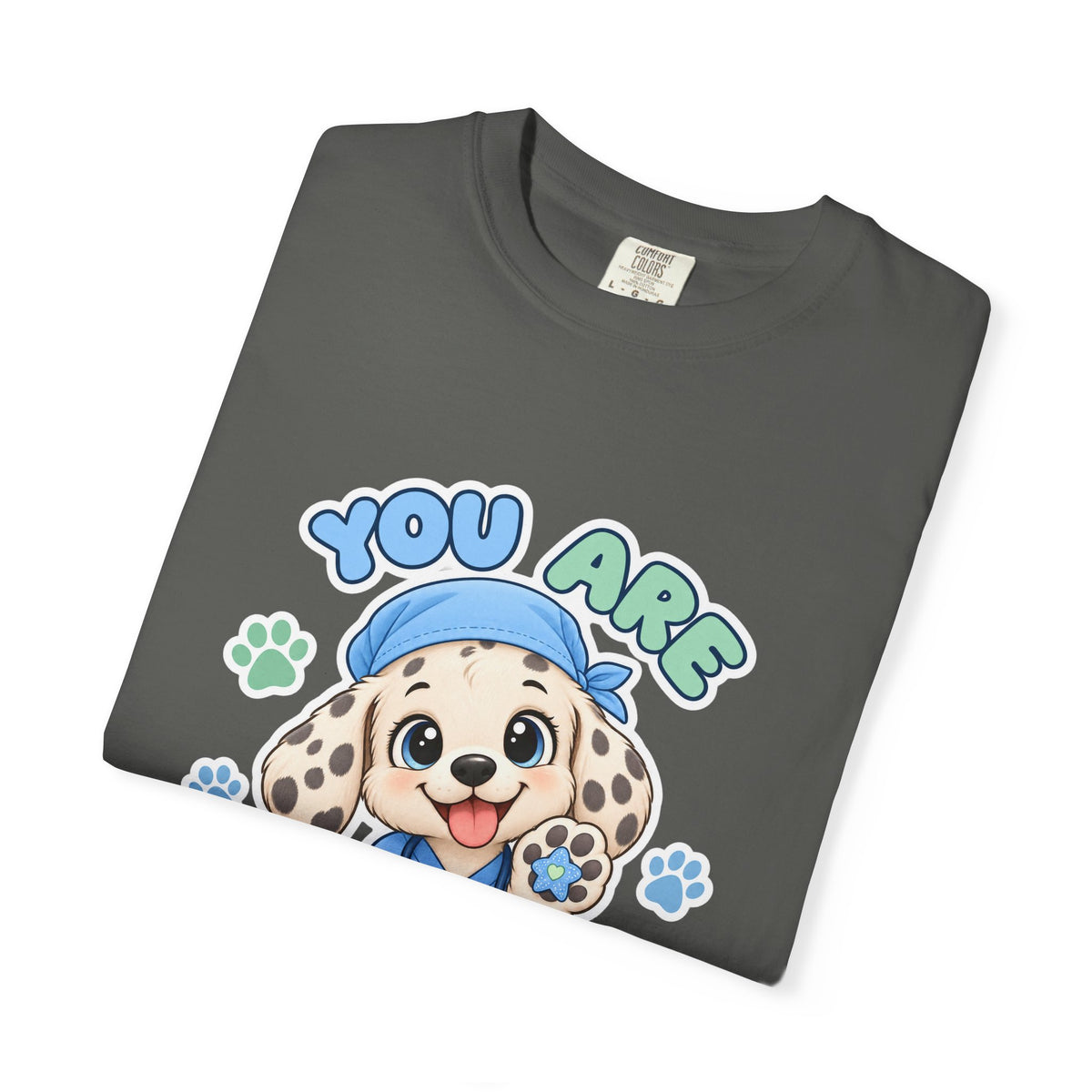 You Are Pawsitively Brave Puppy Peds Nurse Blue Comfort Colors T-Shirt