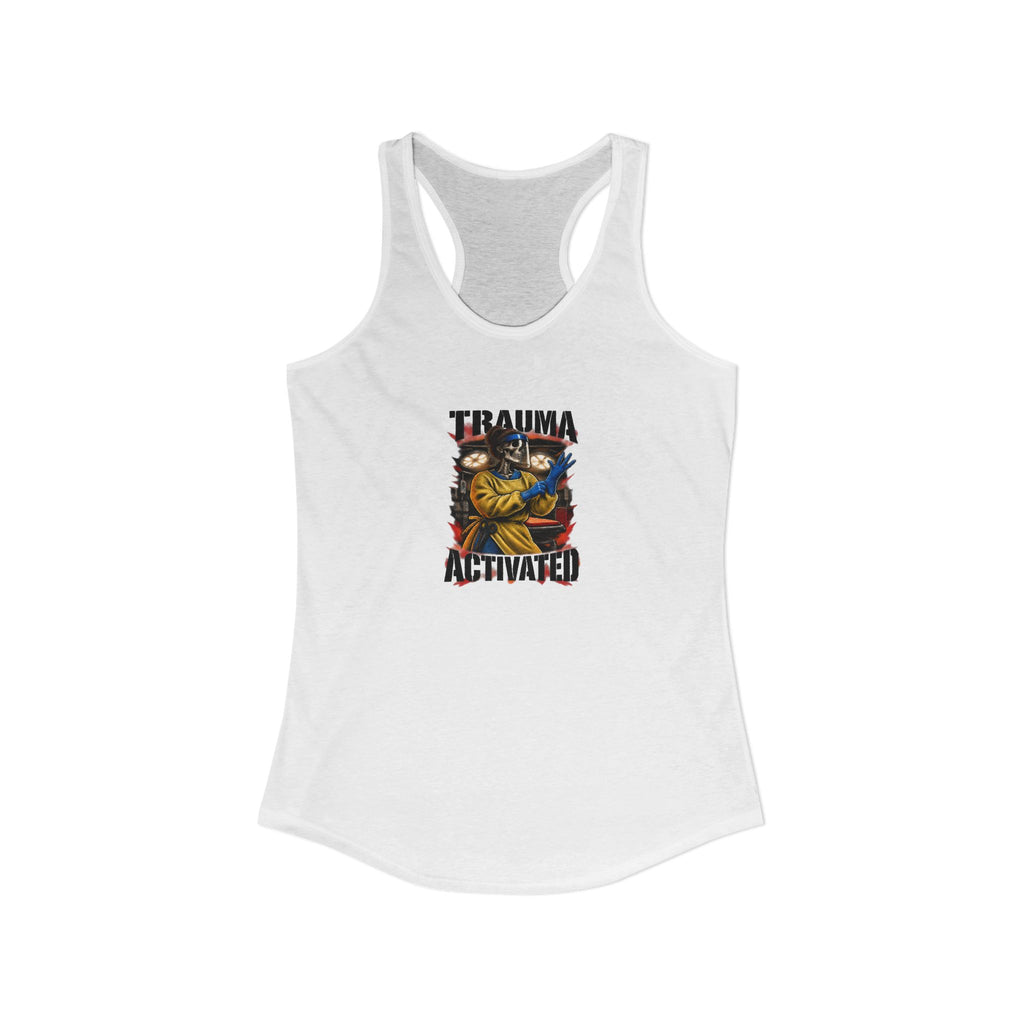 Trauma Activated Skeleton ER Nurse Women's Racerback Tank Top