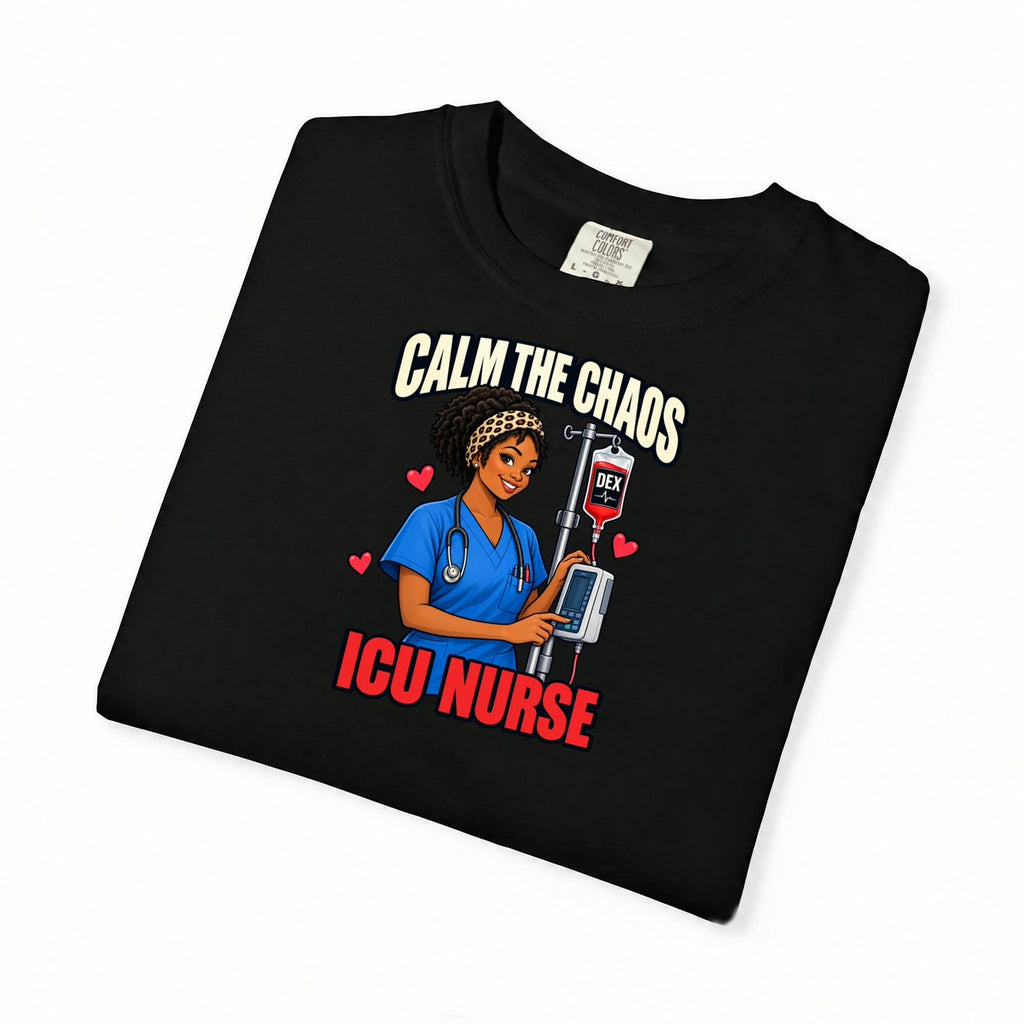 Calm the Chaos Dex ICU Nurse Tee (Short Natural)