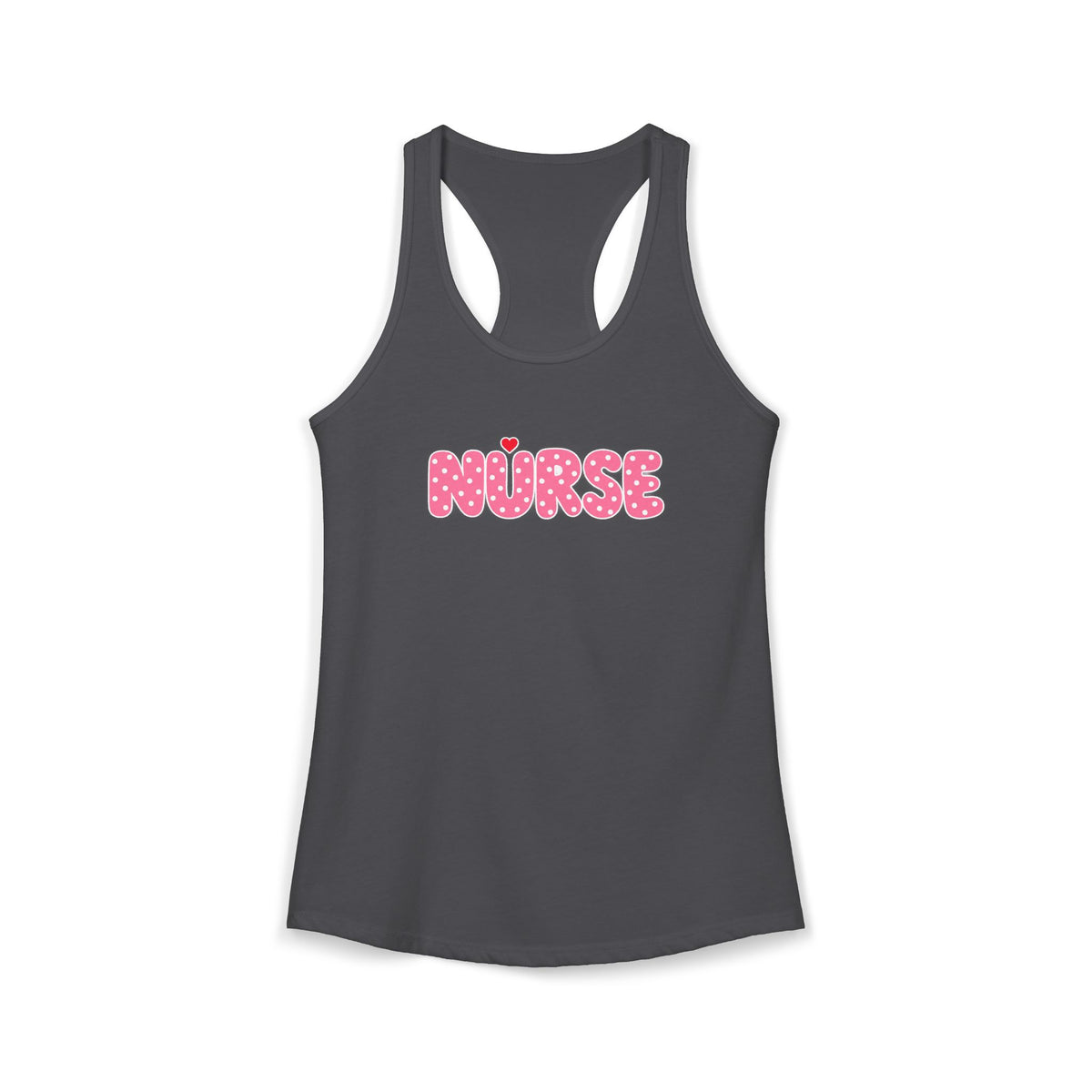 Nurse Pink Polka Dot Letters Women's Racerback Tank Top