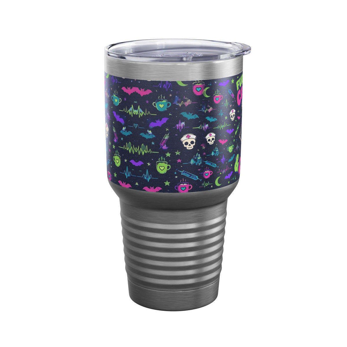 Fueled by Coffee and Chaos Skeleton Nurse 30oz Tundra Tumbler