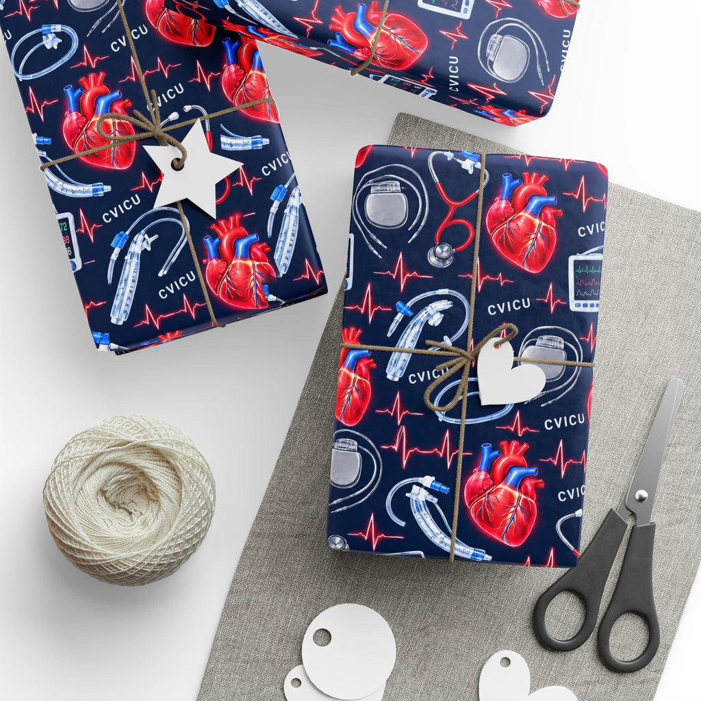 Cardiac ICU Nurse Wrapping Paper Year Round