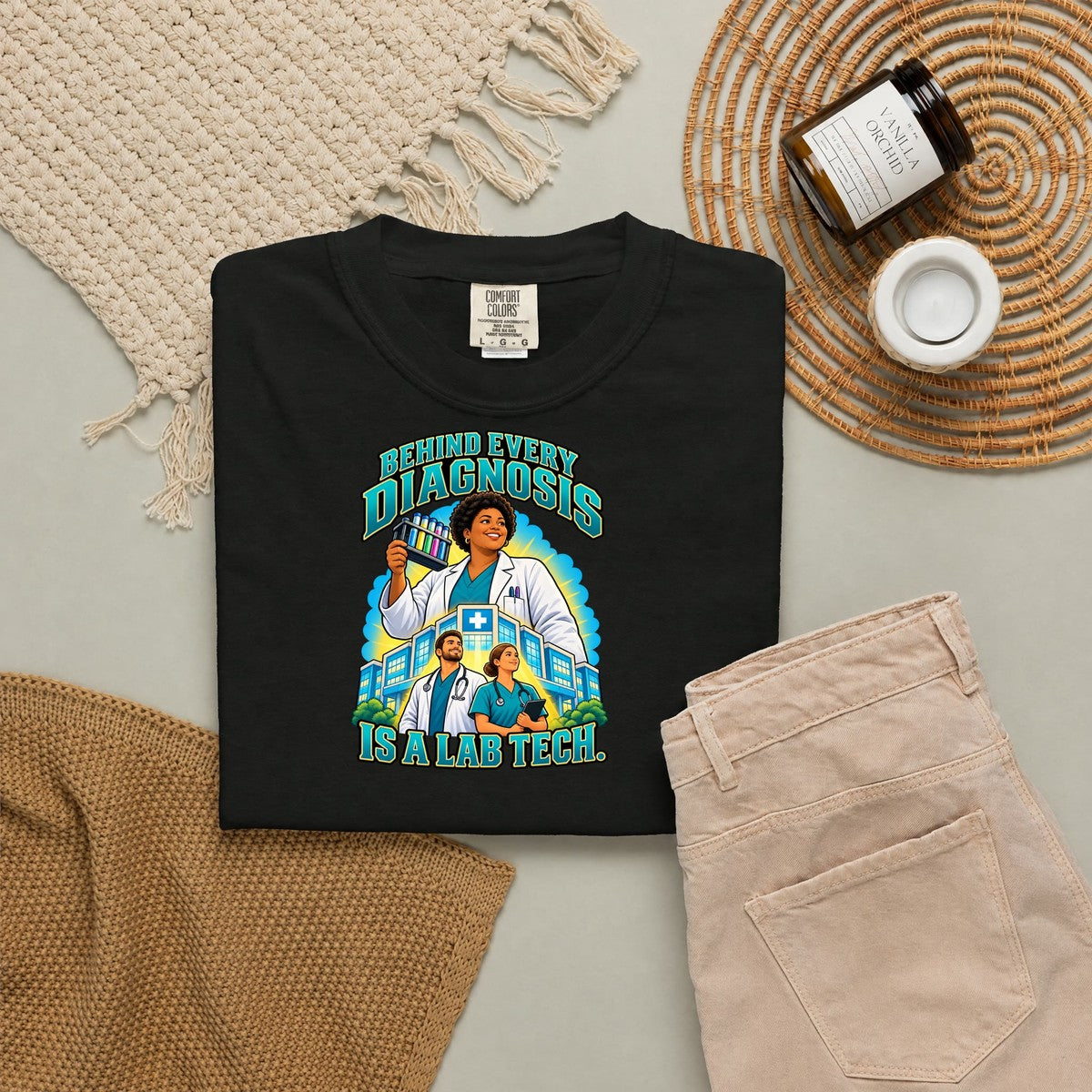 Behind Every Diagnosis Is a Women's Lab Tech Comfort Colors T-Shirt