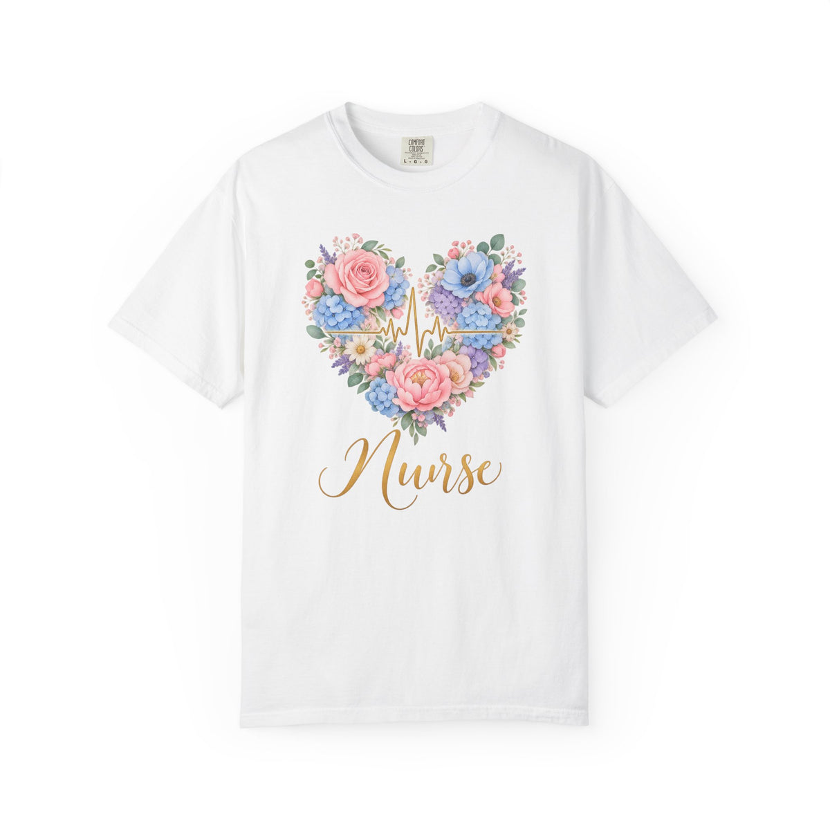 Watercolor Heart EKG Nurse Tee