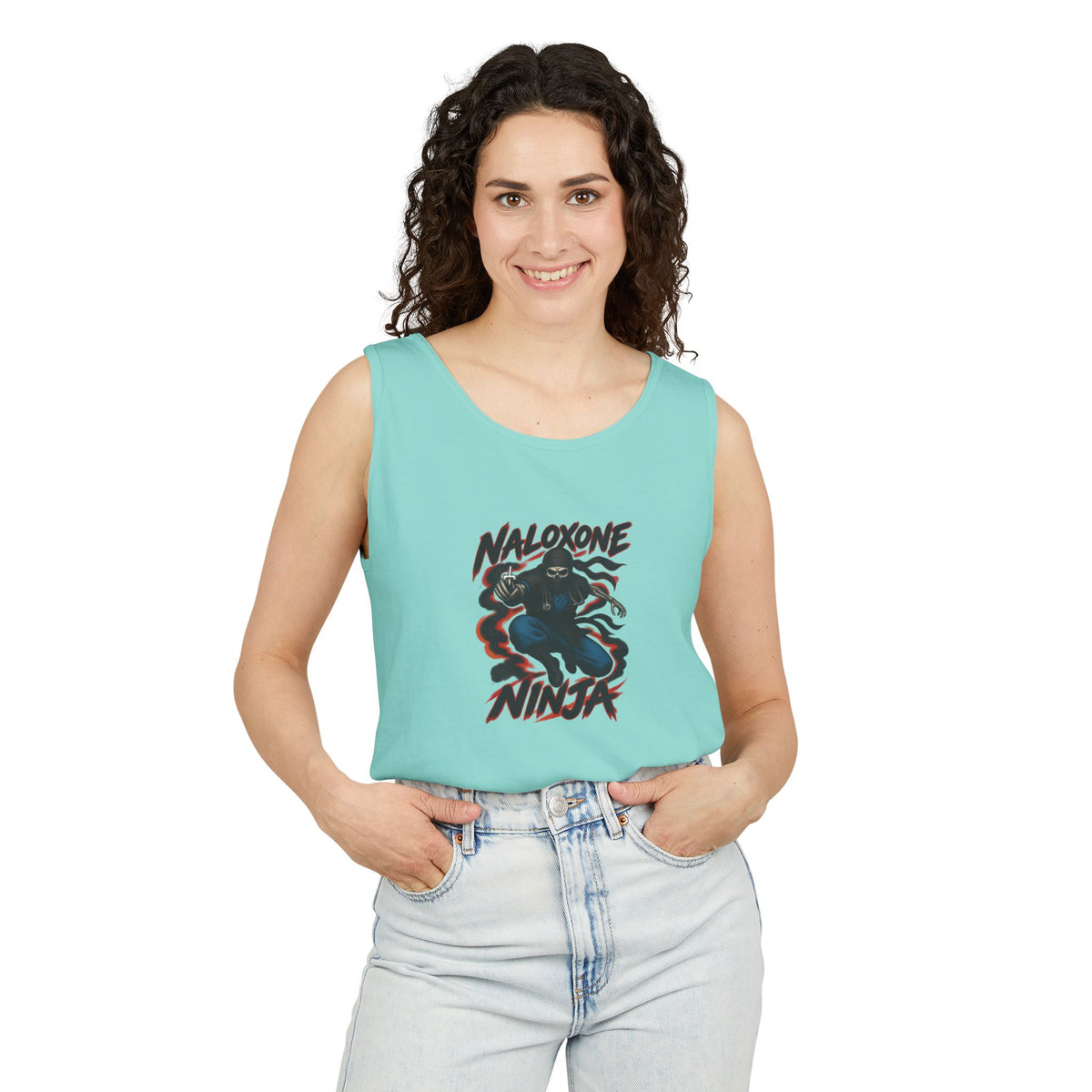 Naloxone Ninja Skeleton ER Nurse Comfort Colors Tank Top
