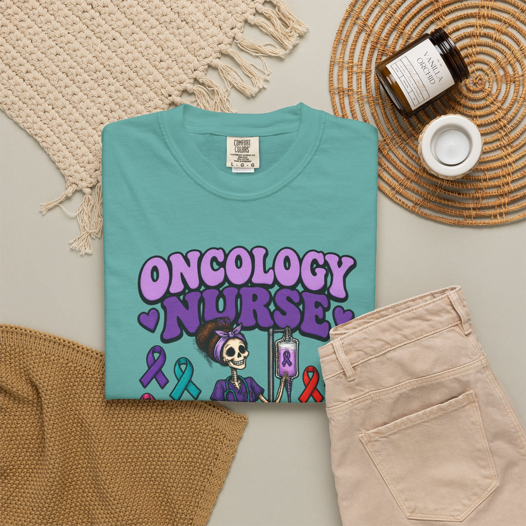 Oncology Nurse Hope in Every Bag Skinny Skeleton Comfort Colors T-Shirt