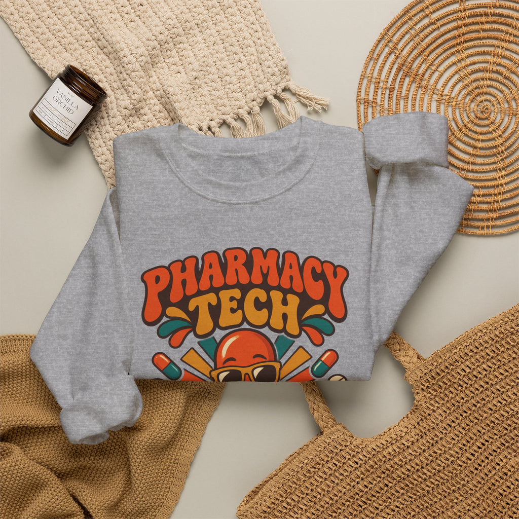 Pharmacy Tech Keeping You Well One Script at a Time Retro Crewneck Sweatshirt