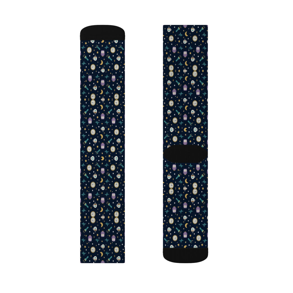 Night Shift Moon and Owl Nurse Socks