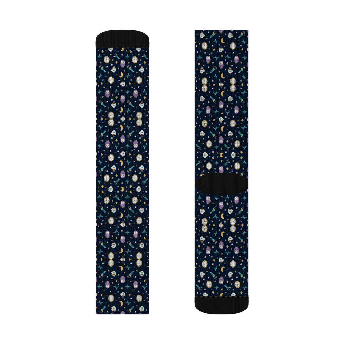 Night Shift Moon and Owl Nurse Socks