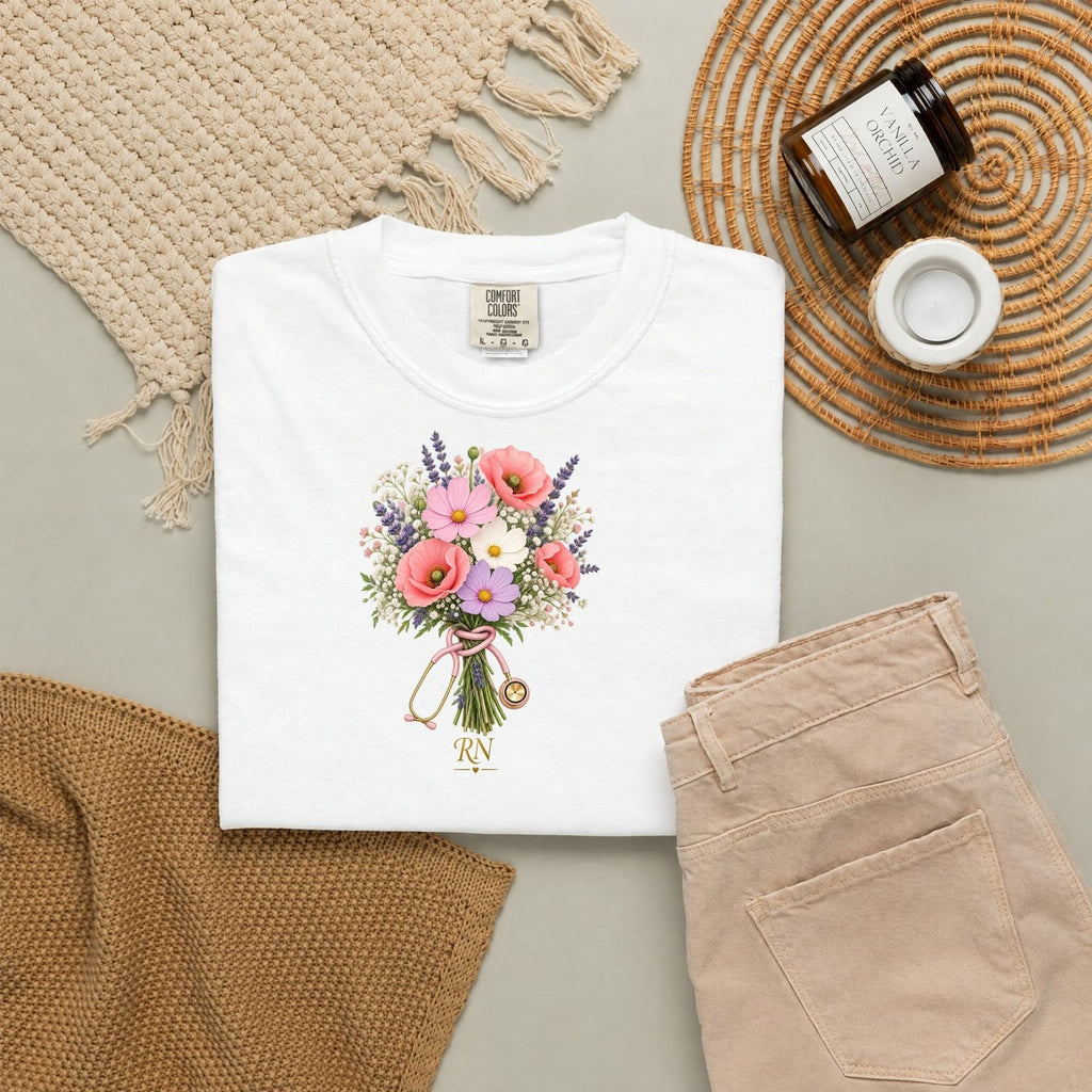 Wildflower Stethoscope RN Tee