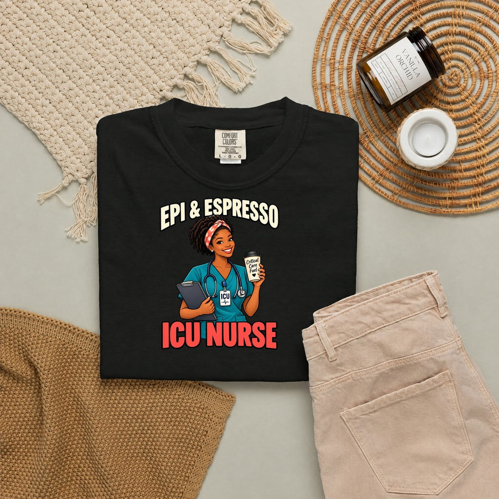 Epi and Espresso ICU Nurse Comfort Colors T-Shirt