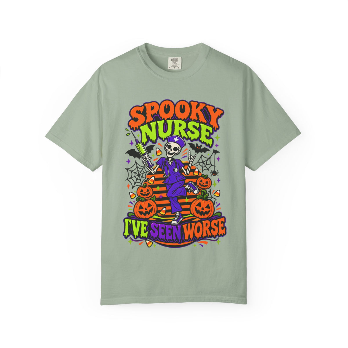 Spooky Nurse I've Seen Worse Skeleton Halloween Comfort Colors T-Shirt