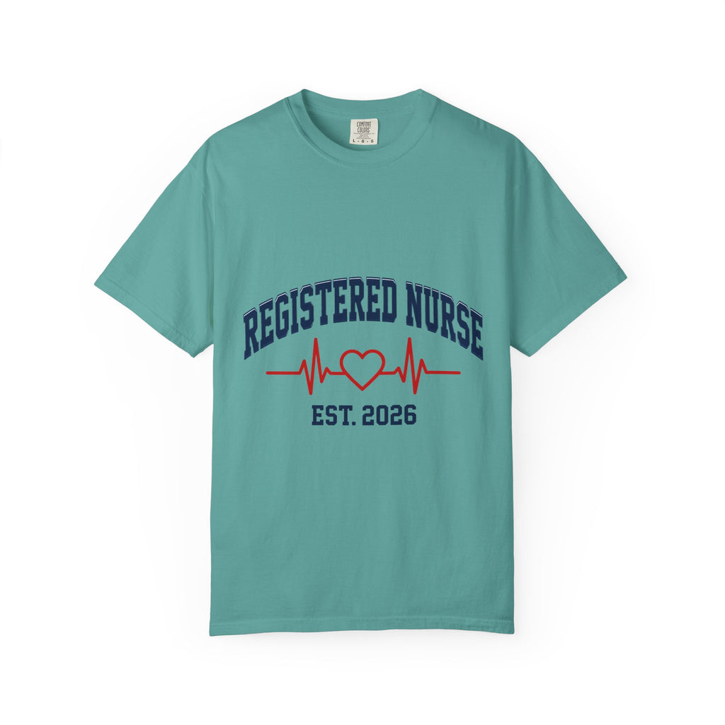 Registered Nurse Est. 2026 Varsity Heartbeat Comfort Colors T-Shirt
