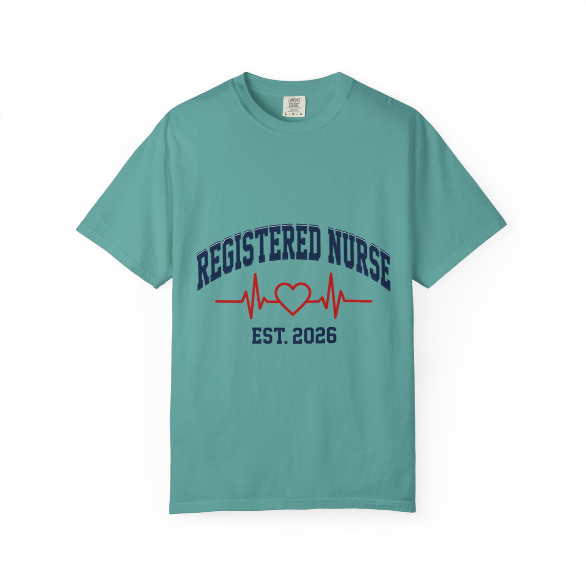 Registered Nurse Est. 2026 Varsity Heartbeat Comfort Colors T-Shirt