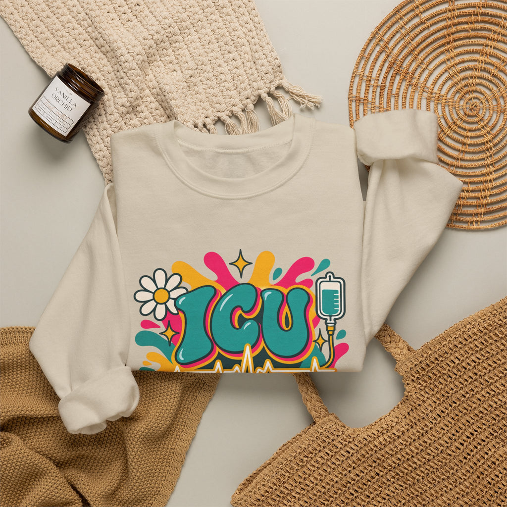 ICU Nurse Critical Care Crewneck Sweatshirt
