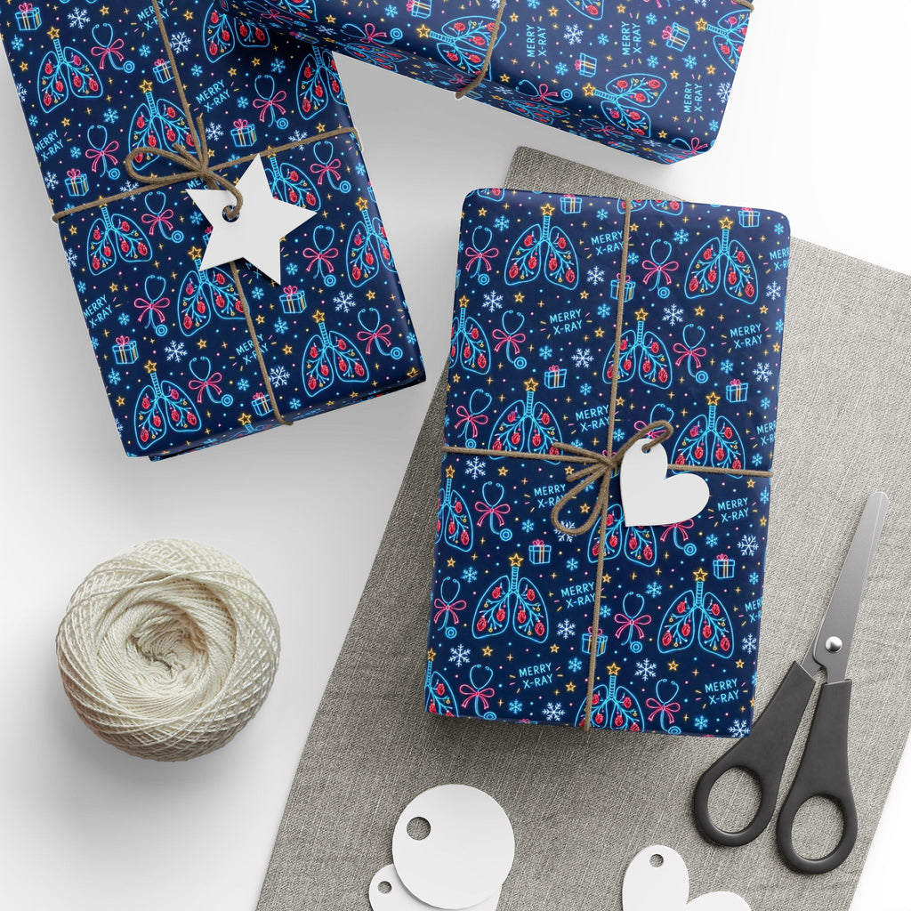 Merry X-Ray Lungs Christmas Tree Nurse Wrapping Paper