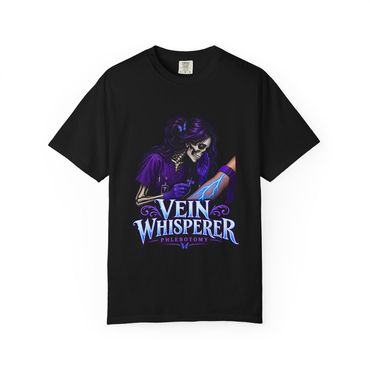 Vein Whisperer Skeleton Phlebotomist Comfort Colors T-Shirt