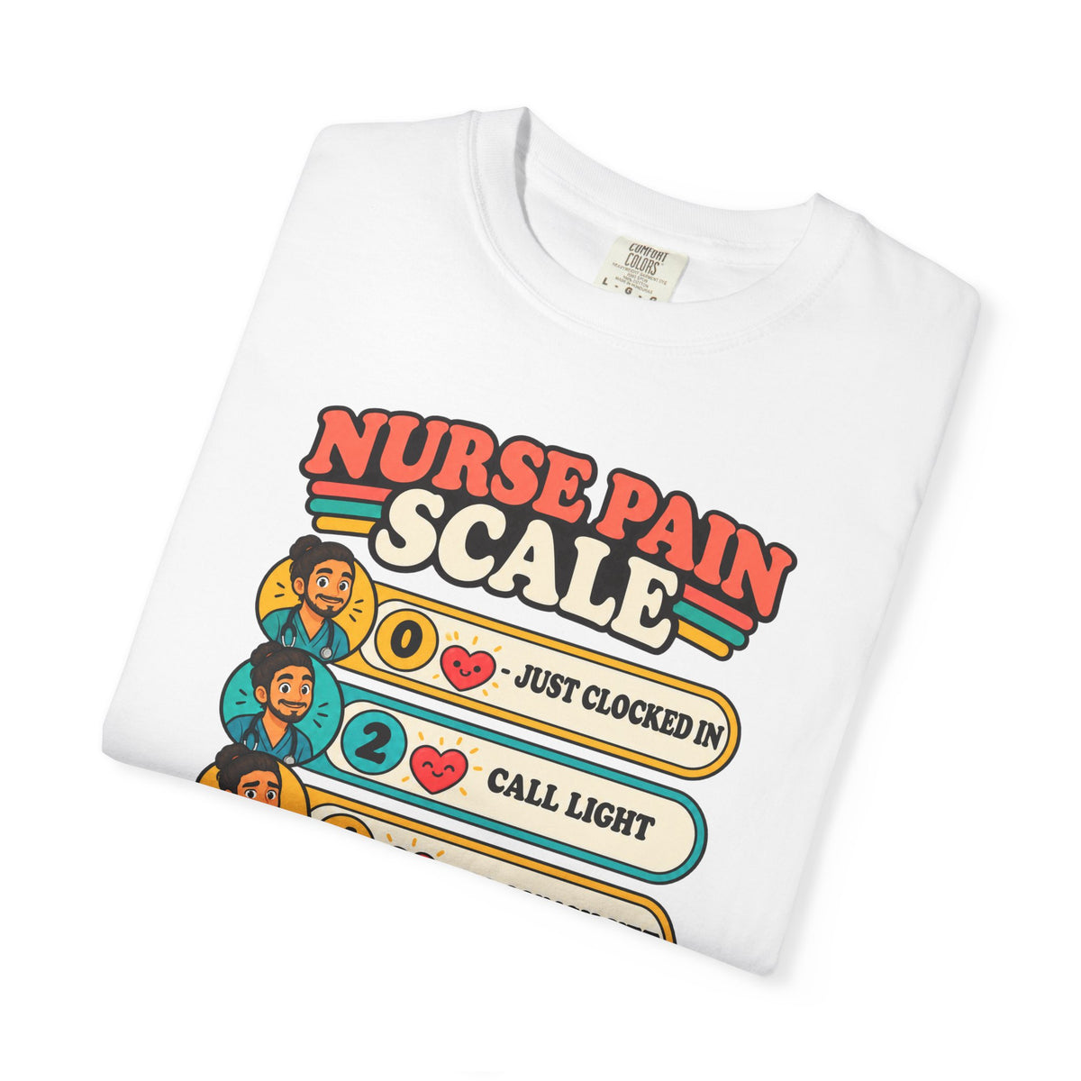 Nurse Pain Scale Funny Male Nurse Comfort Colors T-Shirt