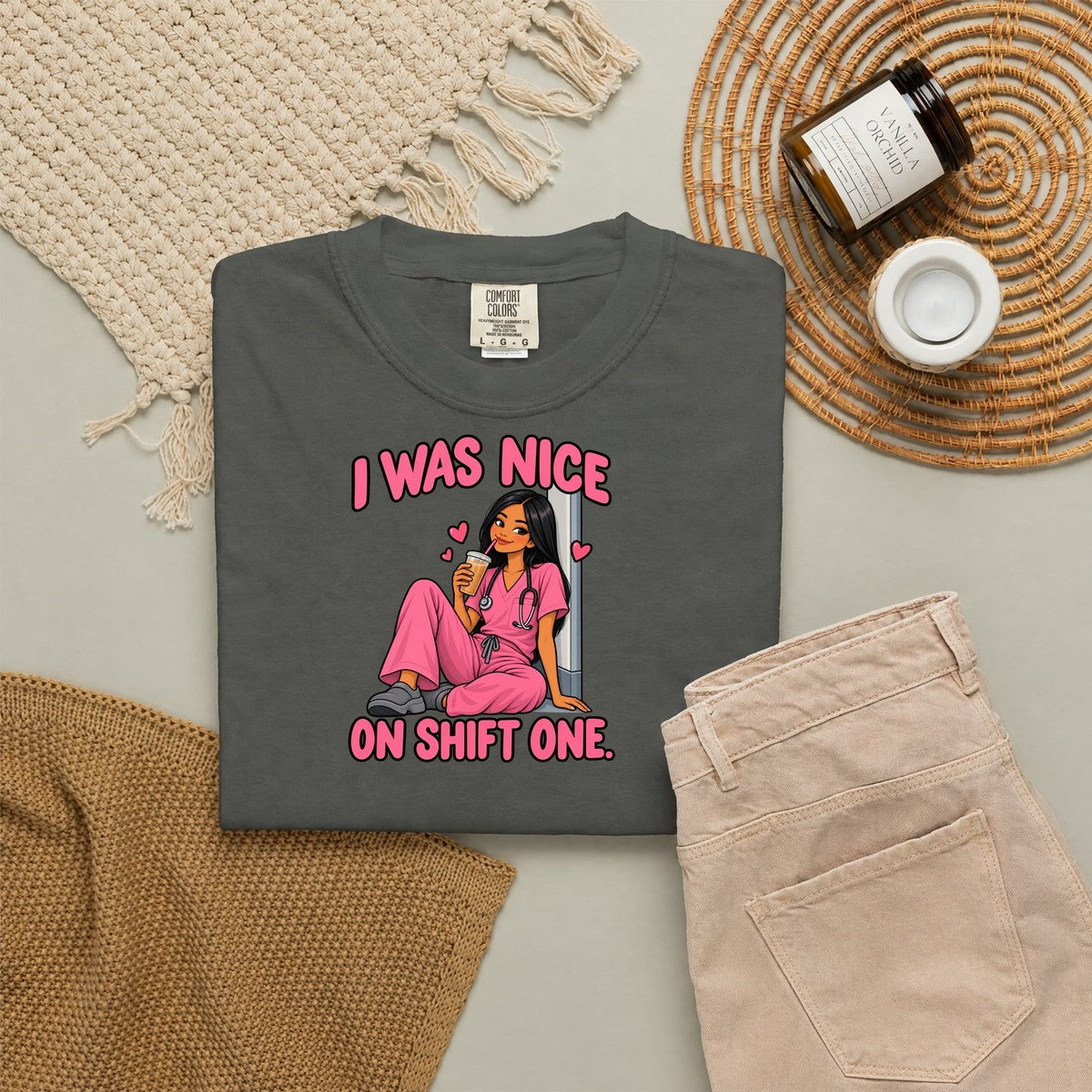I Was Nice on Shift One Nurse Tee (Long Hair)