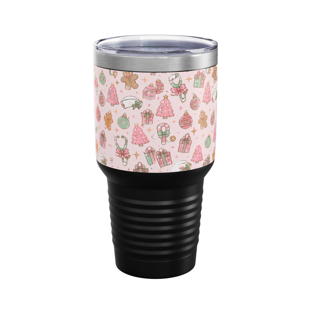 Merry and Bright Nurse Mode Pink Christmas 30oz Tundra Tumbler