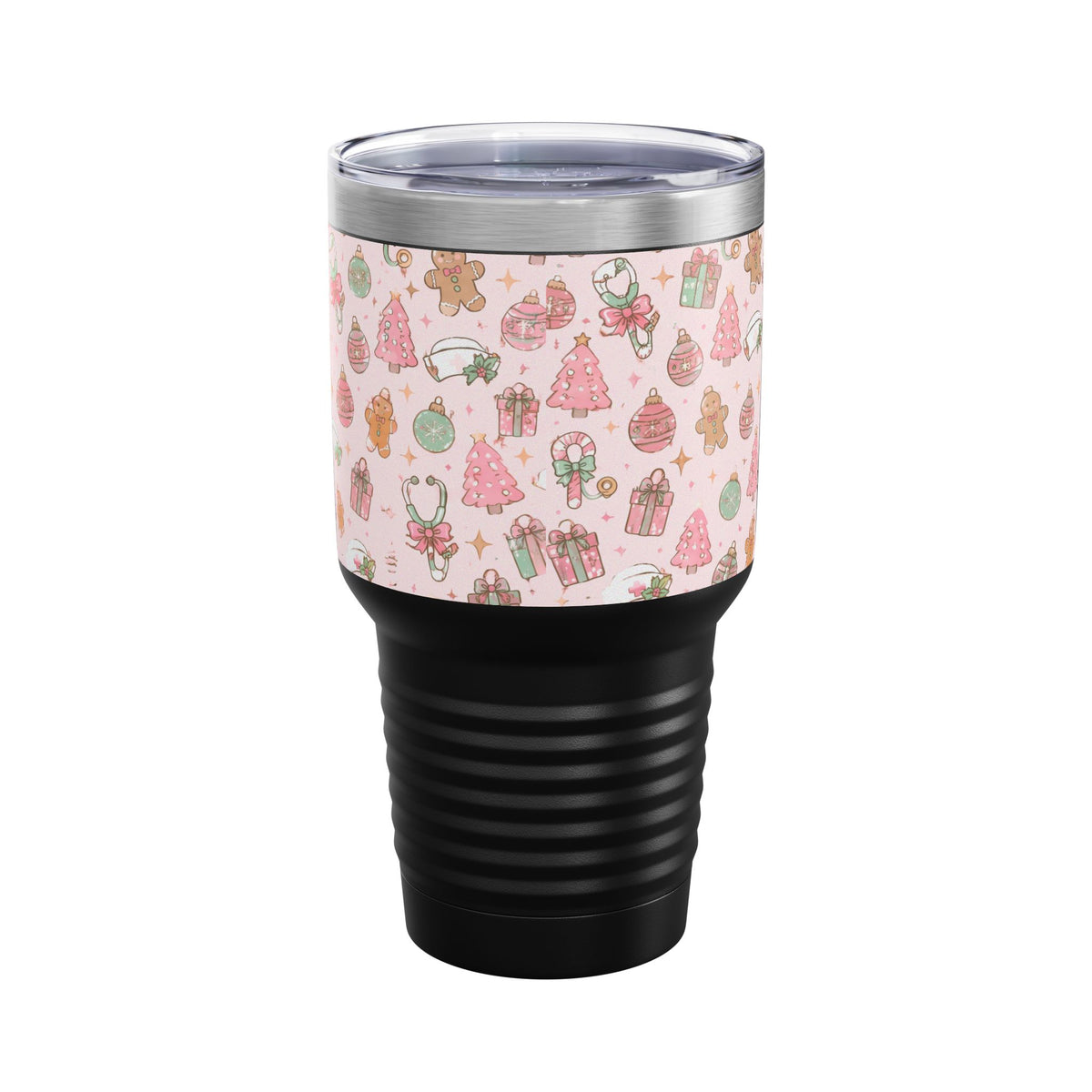Merry and Bright Nurse Mode Pink Christmas 30oz Tundra Tumbler