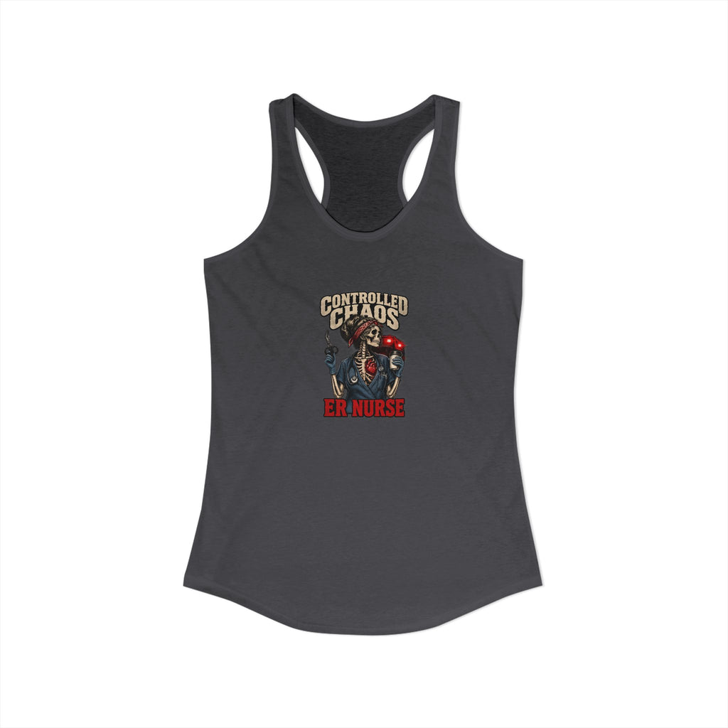Controlled Chaos Skeleton ER Nurse Women's Racerback Tank Top