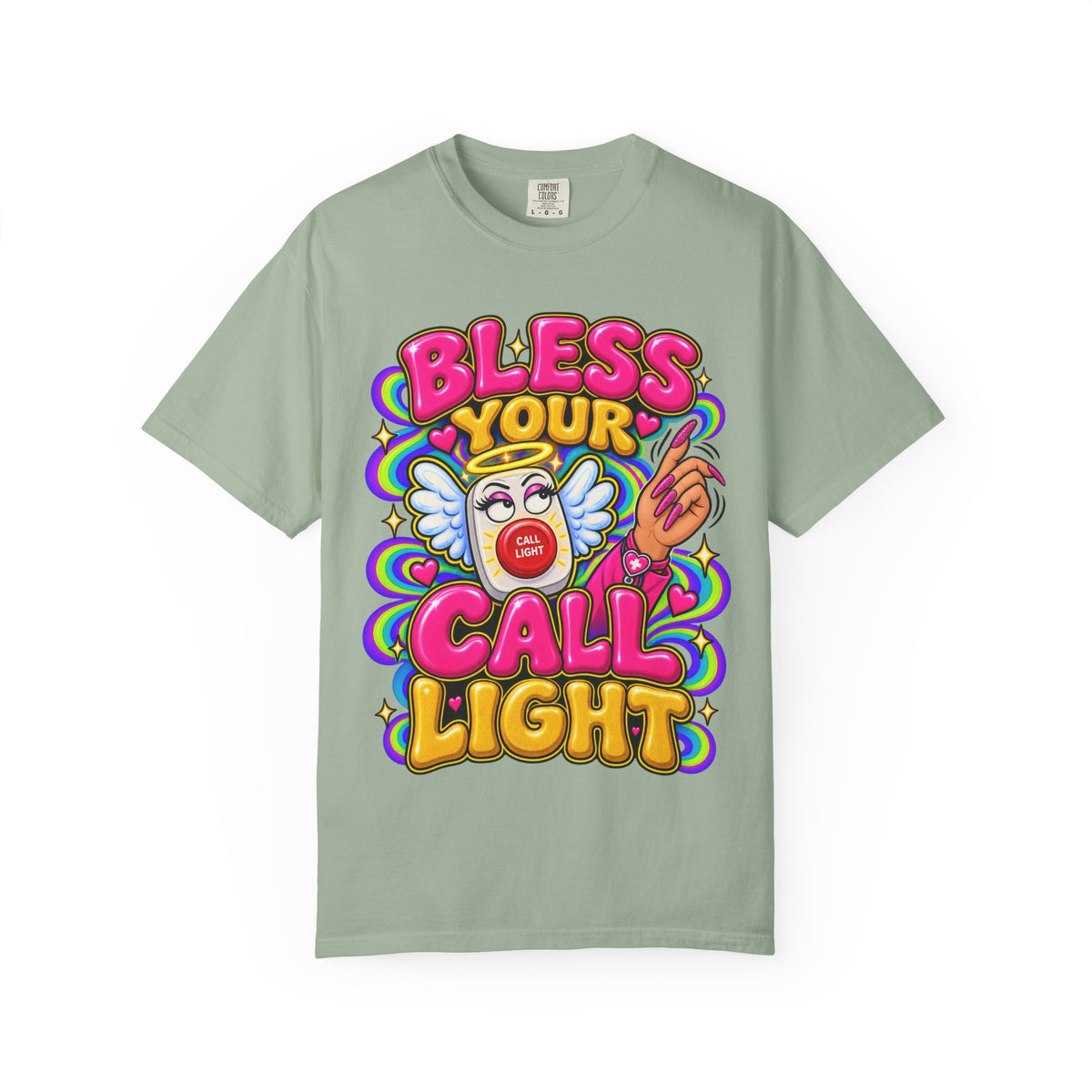 Bless Your Call Light Sassy Southern Nurse Comfort Colors T-Shirt