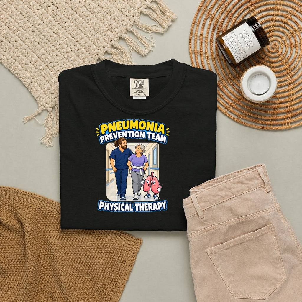 Pneumonia Prevention Team Male Physical Therapist Comfort Colors T-Shirt