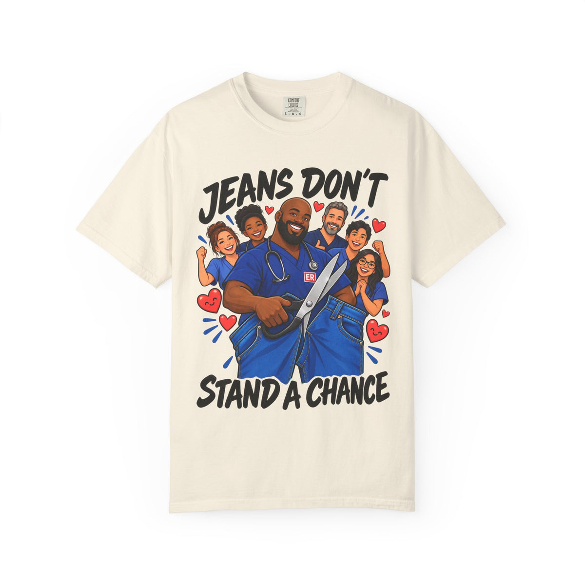 Jeans Don't Stand a Chance ER Nurse Tee (Bald & Bearded)