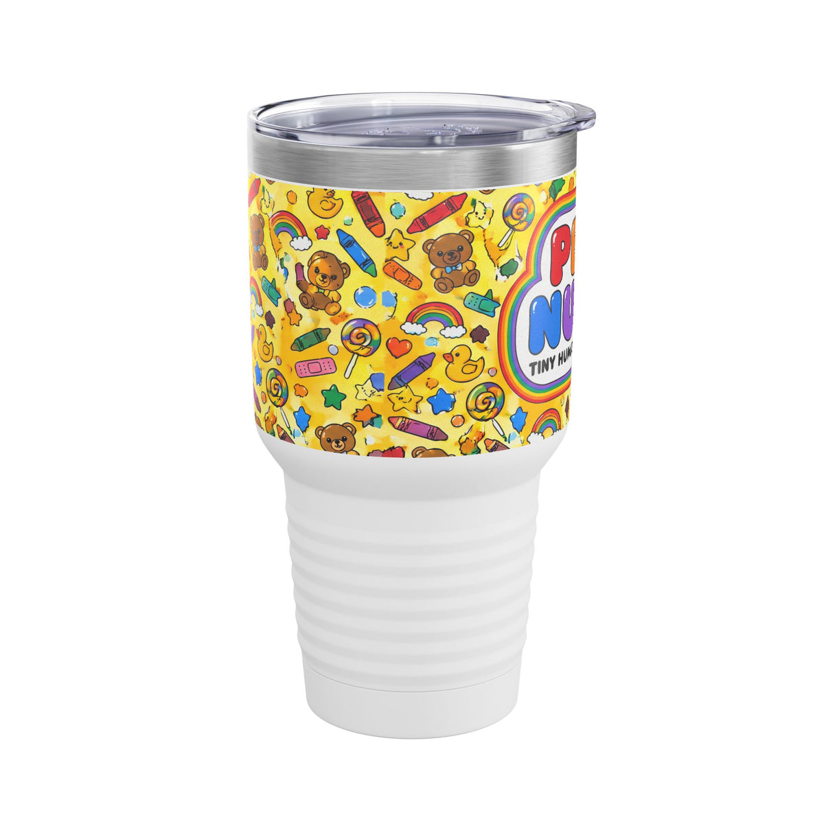 Peds Nurse Tiny Humans Big Hearts Rainbow 30oz Tundra Tumbler