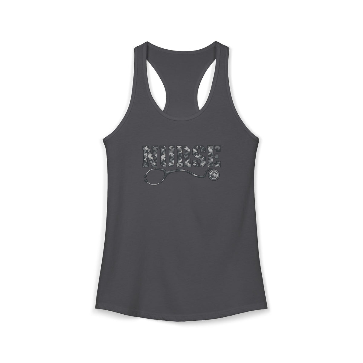 Nurse Digital Urban Camo Stethoscope Women's Racerback Tank Top