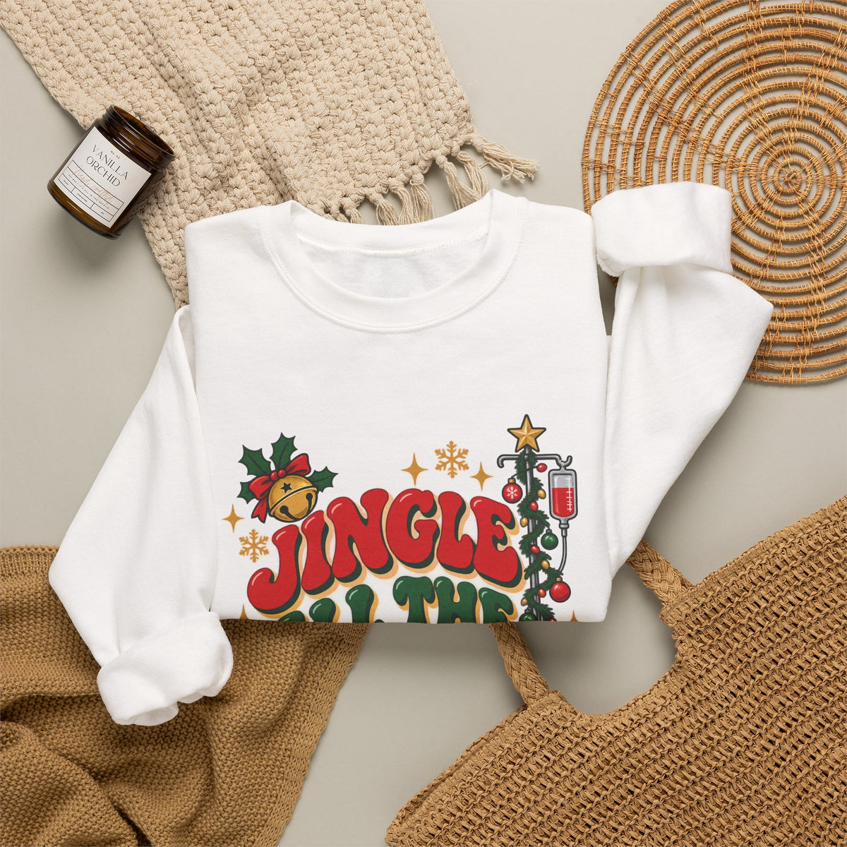 Jingle All the Ward Christmas Nurse Crewneck Sweatshirt