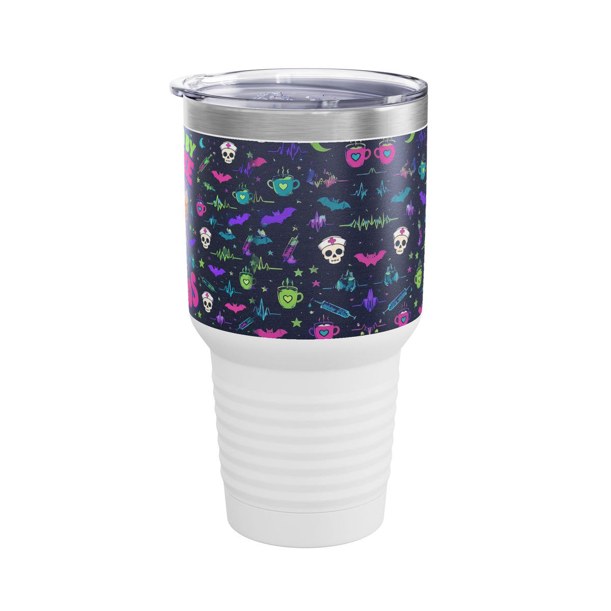 Fueled by Coffee and Chaos Skeleton Nurse 30oz Tundra Tumbler