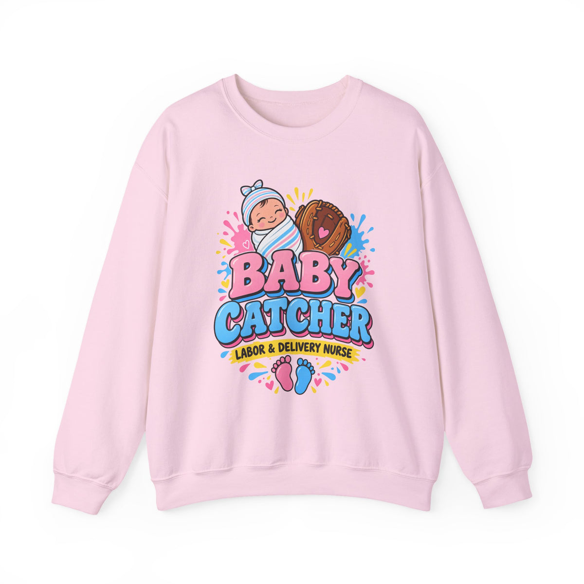 Baby Catcher Labor and Delivery Nurse Crewneck Sweatshirt