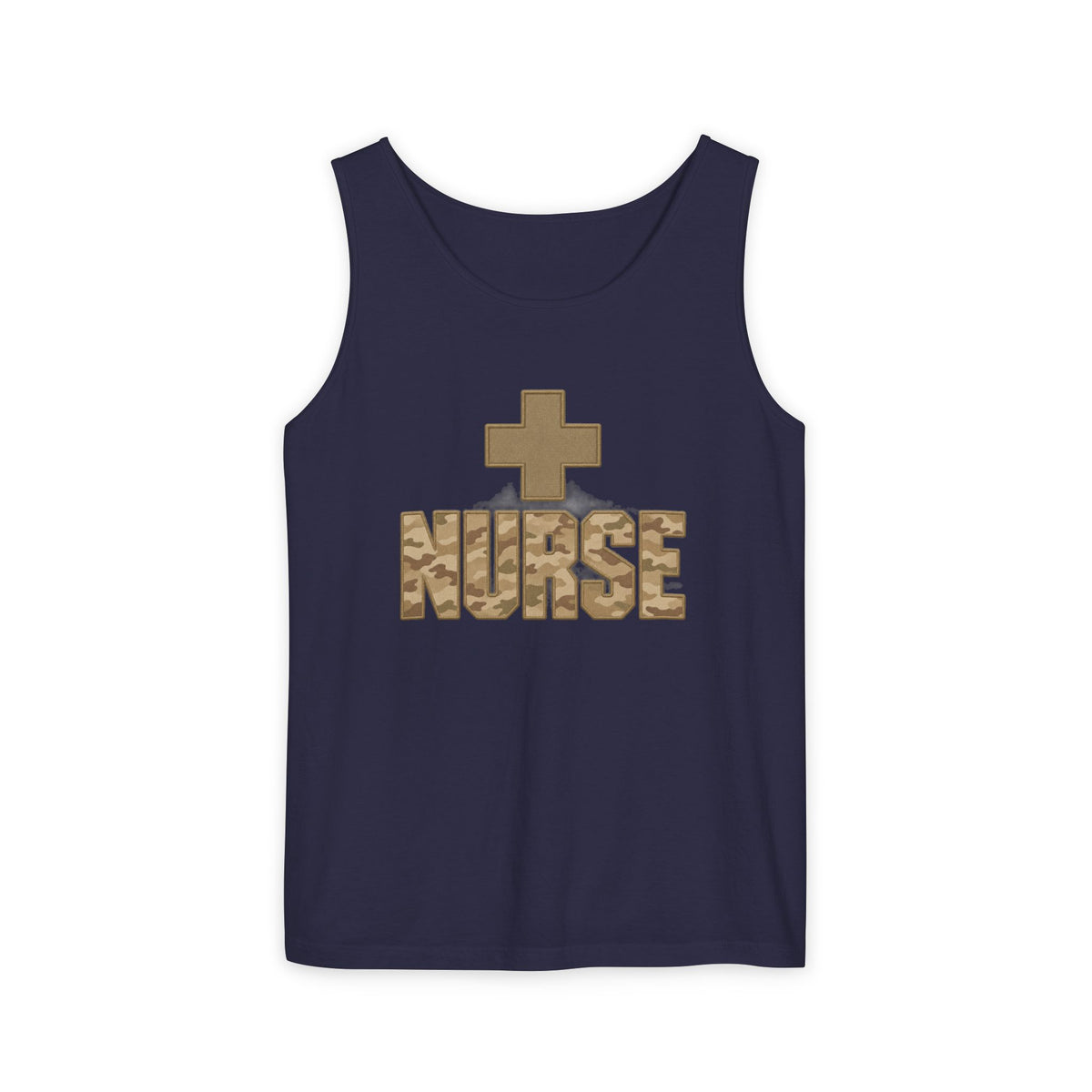 Nurse Desert Tan Camo Comfort Colors Tank Top