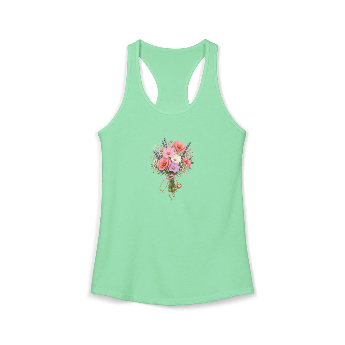 Wildflower Stethoscope RN Women's Racerback Tank Top
