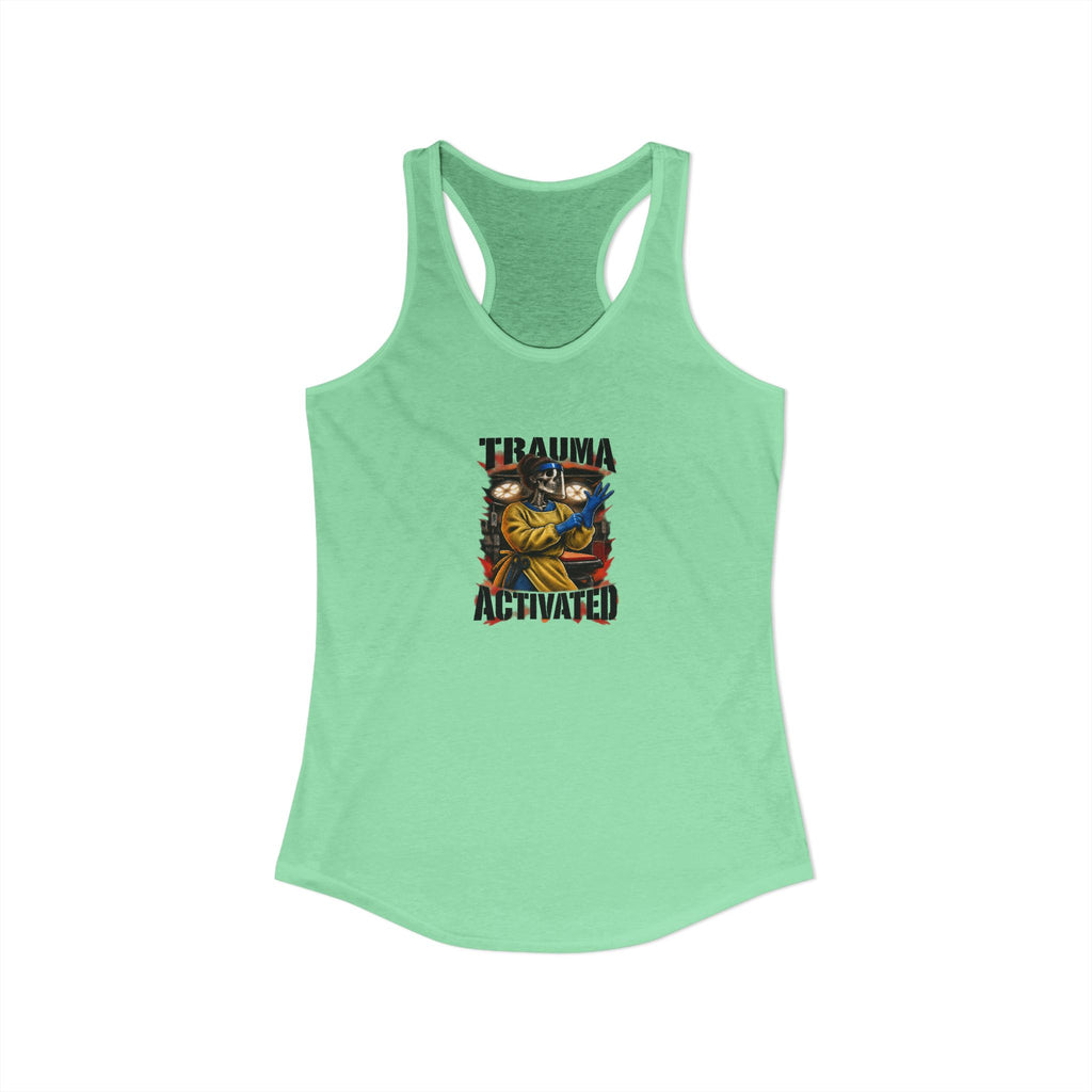 Trauma Activated Skeleton ER Nurse Women's Racerback Tank Top