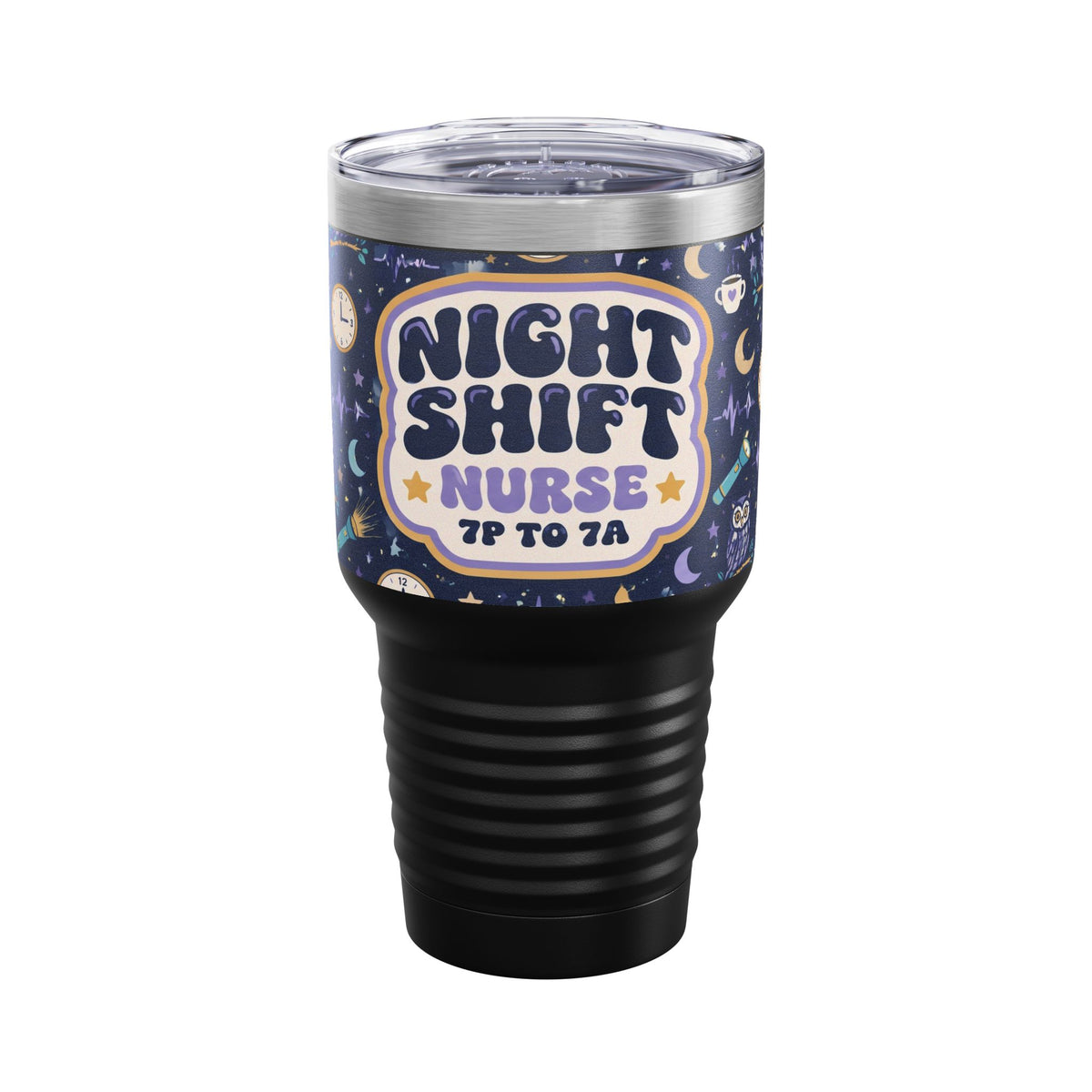 Night Shift Nurse 7P to 7A Owl and Moon 30oz Tundra Tumbler