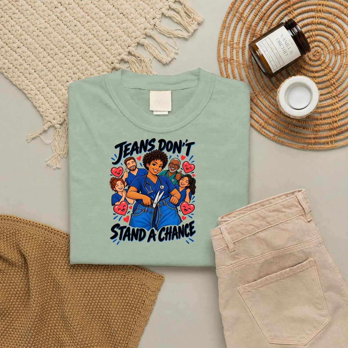 Jeans Don't Stand a Chance ER Nurse Tee (Short Natural)