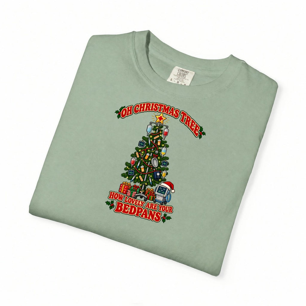 Oh Christmas Tree How Lovely Are Your Bedpans Nurse Tee