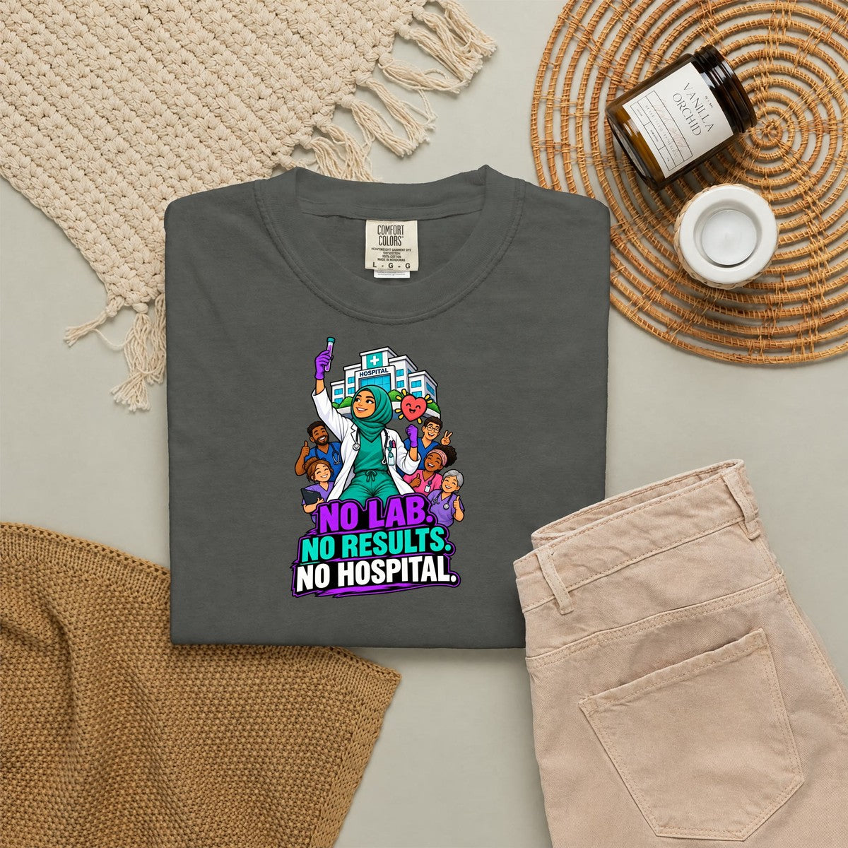 No Lab No Results No Hospital Lab Tech Comfort Colors T-Shirt