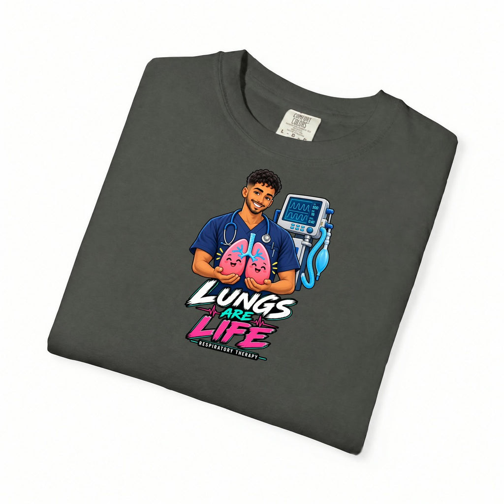Lungs Are Life Male Respiratory Therapist Comfort Colors T-Shirt