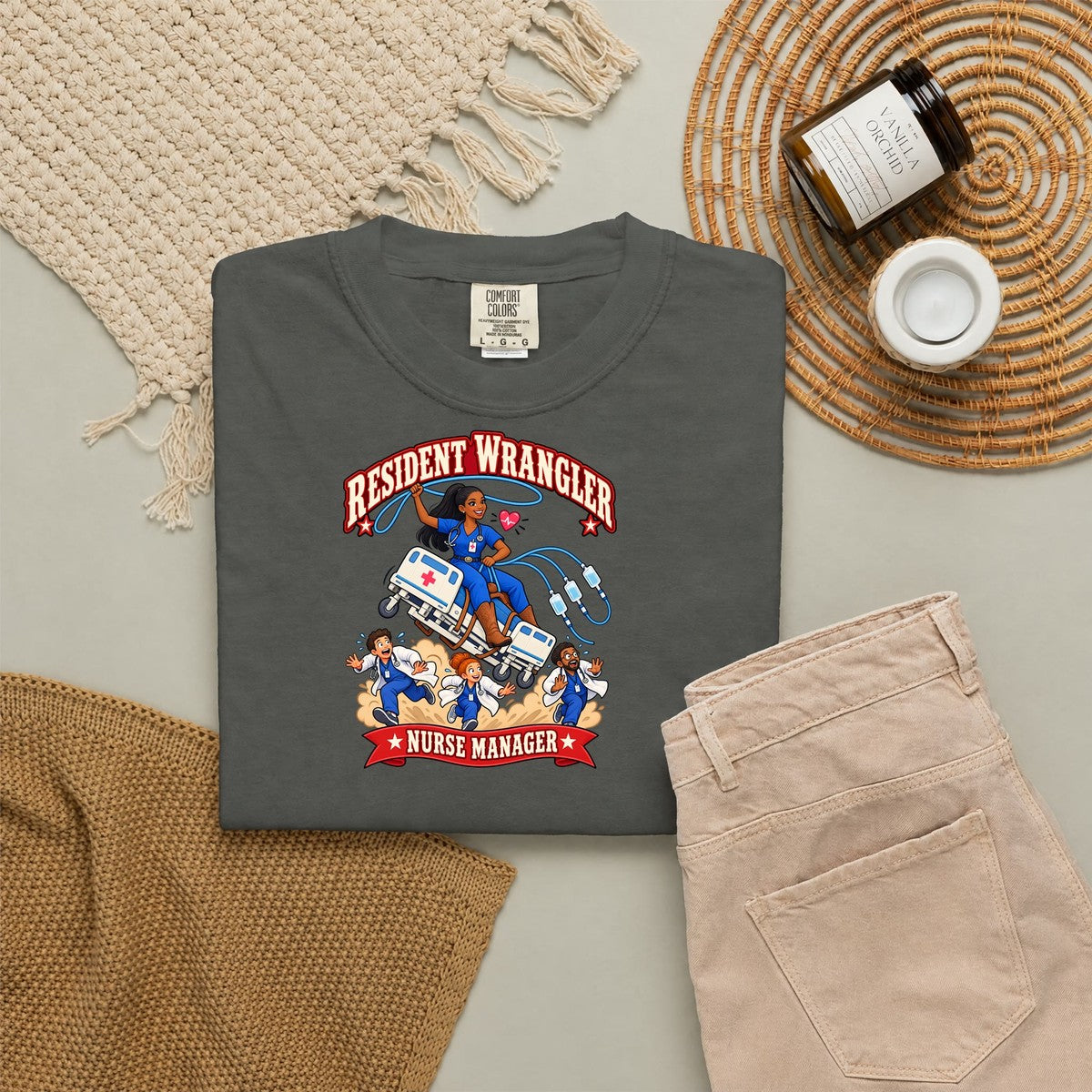 Resident Wrangler Cowgirl Nurse Manager Comfort Colors T-Shirt