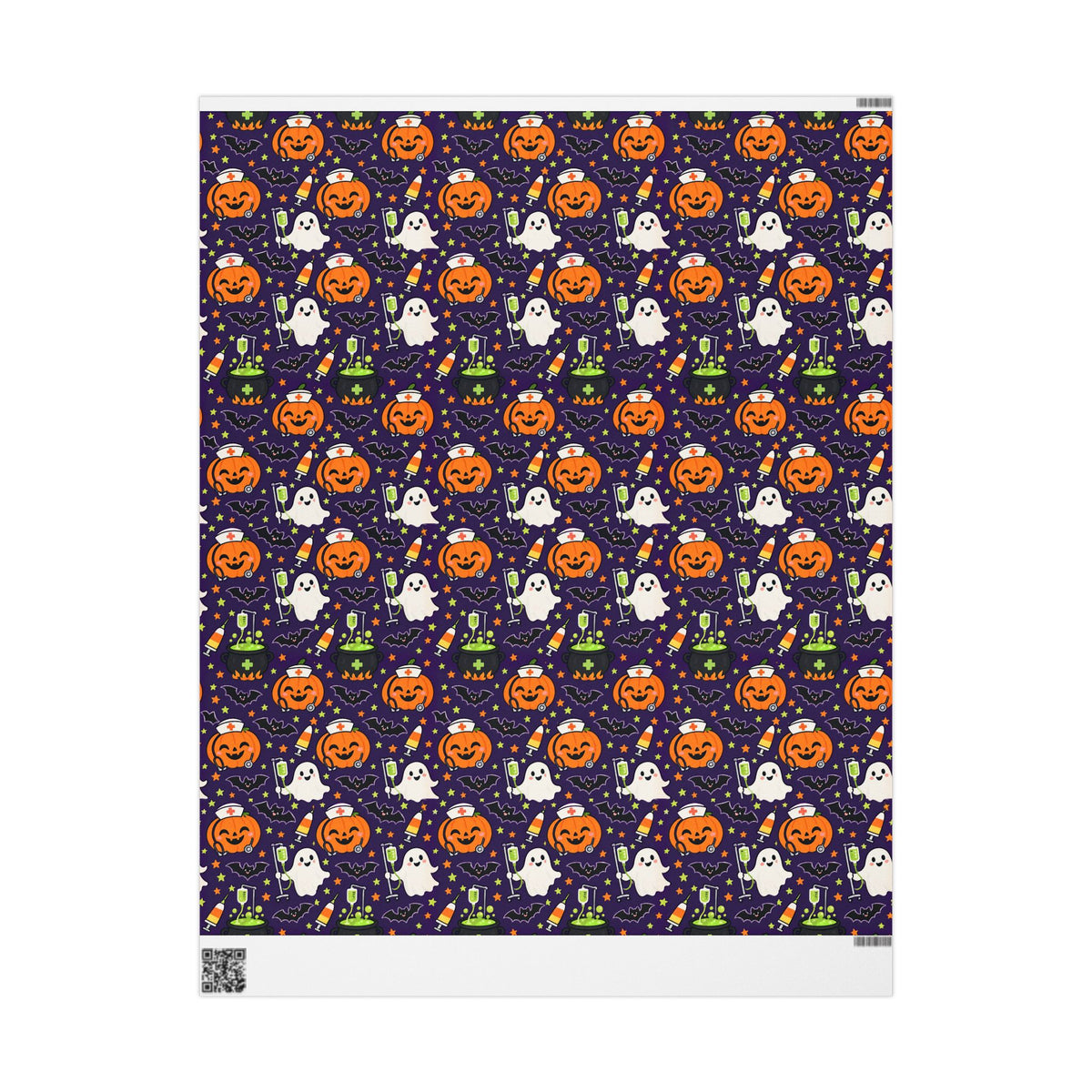 Halloween Nurse Wrapping Paper Pumpkin Nurse