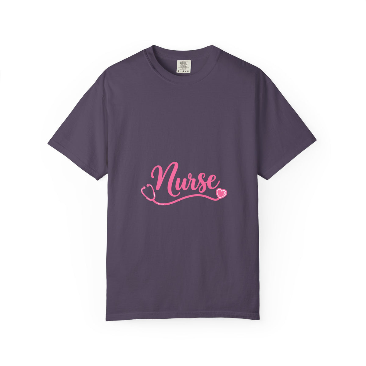 Nurse Pink Script Stethoscope Comfort Colors T-Shirt
